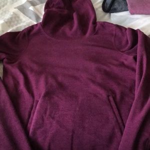 High neck maroon sweatshirt hoodie